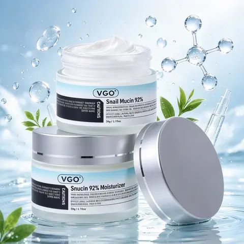 VGO Snail Mucin 92% Moisturizer Gel Cream 50g - Daily Face Care with Hyaluronic Acid, Anti-Aging Formula, Repairing, Deep Hydration, Chemical-Free Dehydrated Skin Solutions