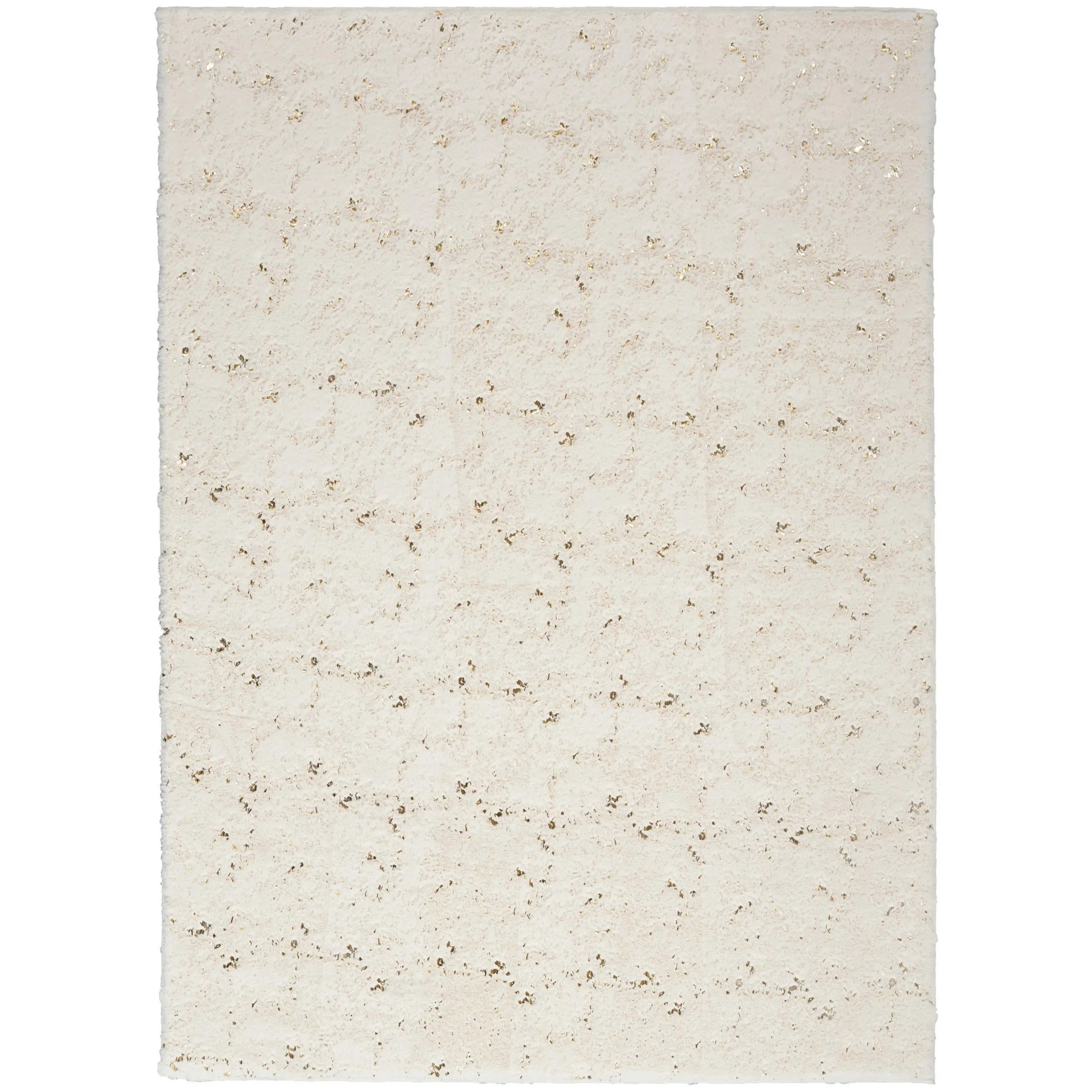 Nourison Home Cozy Shimmer CSH01 Ivory Gold Contemporary Hand Tufted Rug