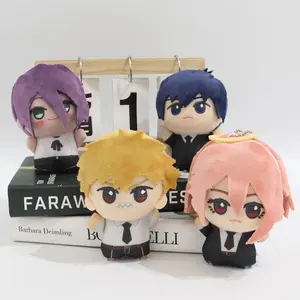 New Chainsaw Man 10cm Plush Dolls Denji Aki Power Himeno Cute Stuffed Keychains Anime Soft Bag Pendants Fan Merch Birthday Gifts