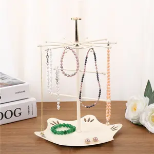 Multi-Layer Jewelry Organizer, Dust-Proof Large Capacity, Luxury Metal Material, Nordic Style, Necklace Bracelet Earring Holder, Home Desktop Decor