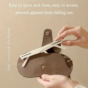 Unisex Fashion Lightweight Travel Glasses Case, Detachable Durable Leather Bag, Universal Silicone-Free Design, All-Season Use