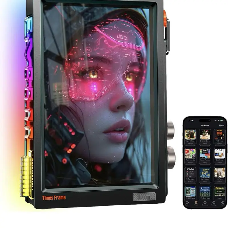 Divoom Times Frame WiFi Smart Digital Photo Frame 10.1 Inch Transparent Desk Display 32GB/64GB Storage RGB Light Picture Video Sharing WFH Functionality Modern Gift for Her