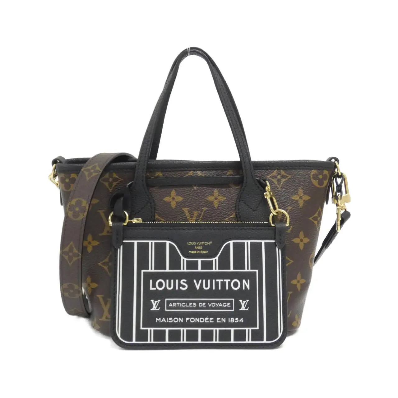 Pre-owned Louis Vuitton Canvas Tote Bags Neverfull Inside Out BB Monogram Coated Bag