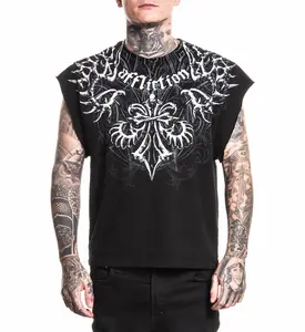 Affliction Men's Tank T-shirt Skeleton Muscle Tee Affliction Men's Tank T-shirt Skeleton Muscle Tee