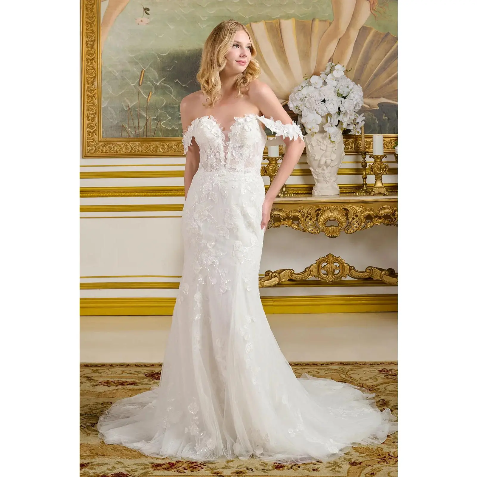 Fitted Off Shoulder Bridal Gown by GLS Gloria GL3656