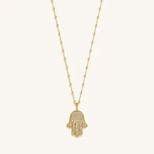 Inspired Action Gold Evil Eye & Hamsa Hand Necklace