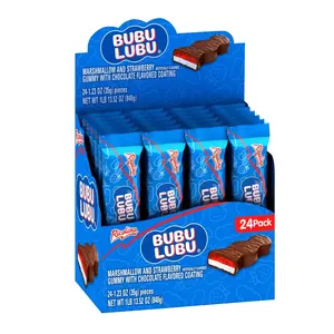 Ricolino Bubulubu 24 Pack - Marshmallow & Strawberry Gummy with Chocolate Coating - Mexican Origin - Suitable for All Ages - 24 Pieces