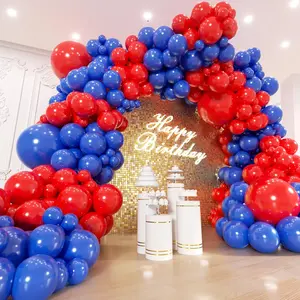 Red and Blue Balloons Garland Arch Kit 154Pcs - 5 10 12 18 inch Different Size Royal Blue and Red Balloon for Birthday Shower Wedding Independence Day Graduation Themed Party Decorations