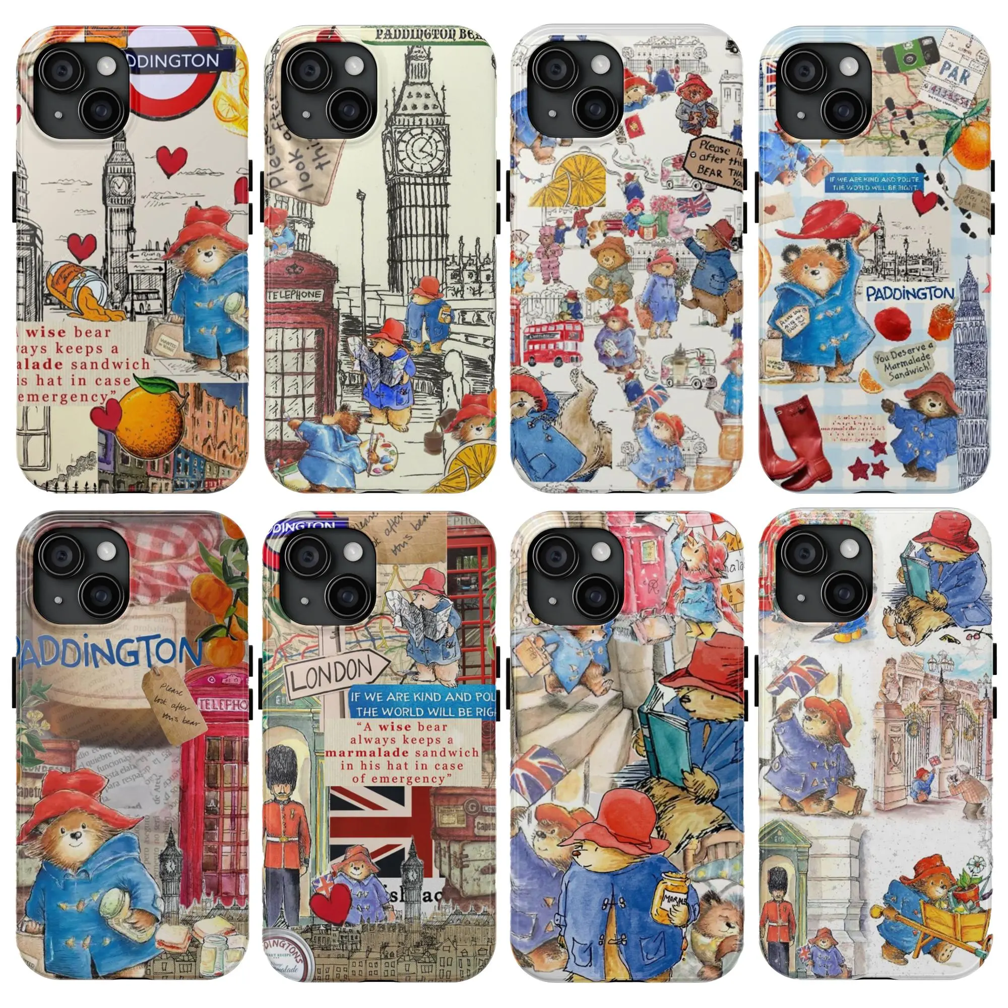 Paddington Bear Inspired Smartphone Case - Cute Cartoon Character Shell, Handheld Cellphone Protection Gift for iPhone 11-17 Pro Max/Plus, Samsung Galaxy S23-25, Casing