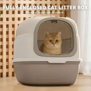 Beetle-shaped Fully Enclosed Cat Litter Box with Physical Isolation of Odors for Pet Comfort