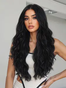 28 Inch Long Wigs for Women, Gorgeous Fluffy Wigs, Synthetic Full Machine Wigs for Party, Daily Use, Synthetic Hair Wigs