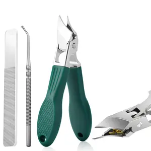 Eagle Beak Beveled Nail Clippers,Wide Jaw Opening Anti-Splash Slanted Nail Clipper,Long Handle Wide Jaw Opening Anti-Splash Slanted Nail Clipper,Edge Nail Clippers 3-Piece Set for Women and Men