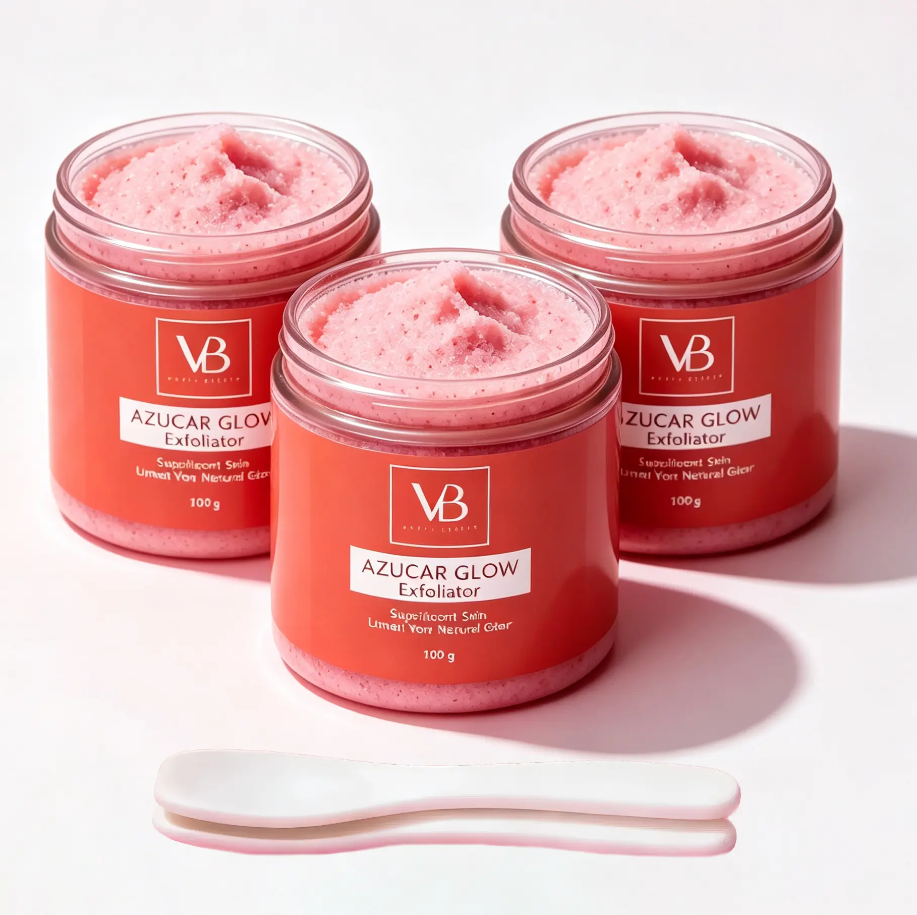 VB BLANQUEACULOS AZUCAR GLOW 1/2/3 case Exfoliant & Brightening Sugar Scrub Hydrating Exfoliating Facial Cleanser for Smooth Skin 100g Cleansing Daily