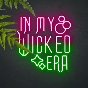 In My Wicked ERA Neon Sign for Wall Décor Witch Magic Movie Neon Lights for Girl Room Dimmable USB Powerd LED Signs for Bedroom, Girls Cave, Party Perfect Gifts for Girls