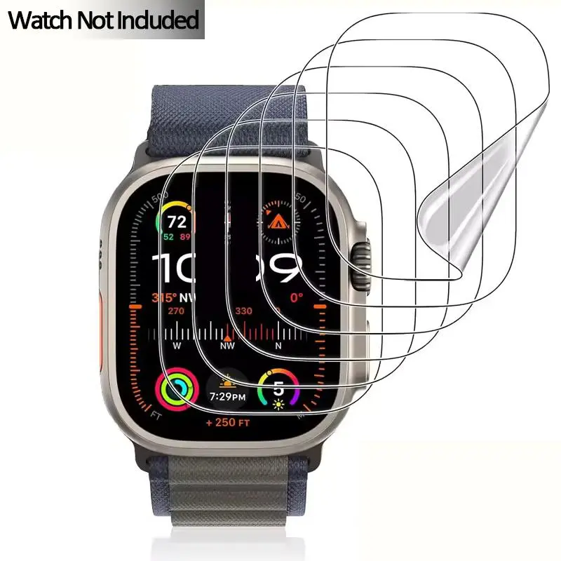5-Pack Smartwatch Screen Protectors, Watch Screen Cover for Apple Watch Ultra 2 49mm and Watch S10 42mm, Durable Guard Against Scratches, Easy Installation, Smart Watch Accessories, Wearable Tech Accessories