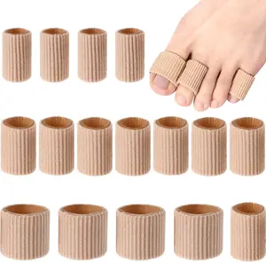 16 Pcs Toe Cushion Tube Sleeves Soft Gel Corn Pad Protectors for Cushions Corns, Blisters, Calluses, Toes and Fingers