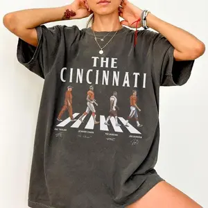 [Sale Up To 50%] Cincinnati Walking Road Signatures Football Shirt, Gift For Fan Football Unisex