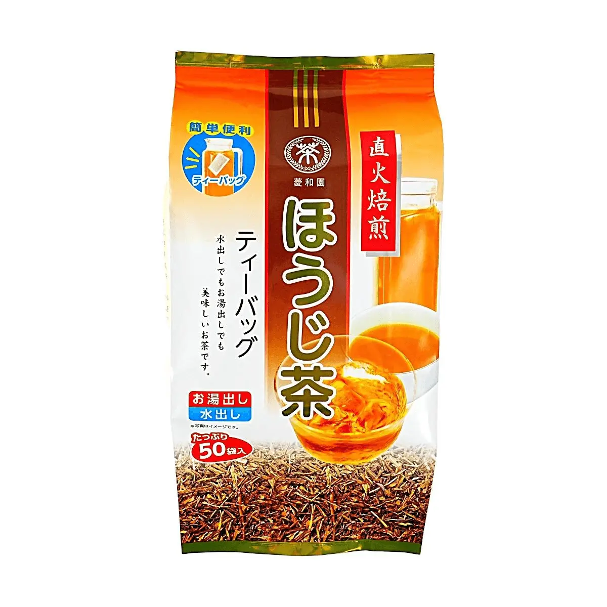 Hishiwaen Japanese Hojicha Tea Bags - 50 Count (200g) - Roasted Green Tea for Hot Brew & Cold Brew - Authentic Japanese Tea