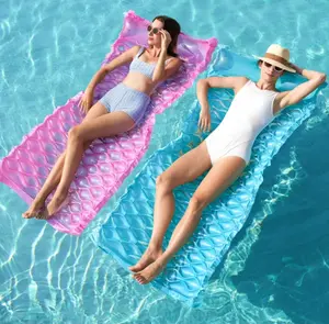 SLOOSH Inflatable Pool Floats Raft,Floating Lounge for Adults,64x32 inch Swimming Mat Pool Mattress with Headrest,2 Pieces Float Air Mat for Summer Water Beach Fun