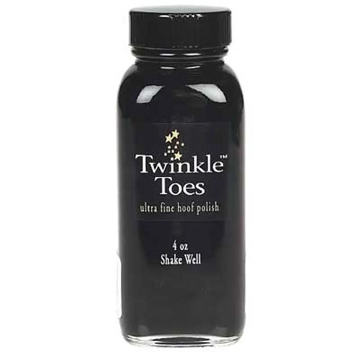 212 MAIN Show-Ready Toes Satin Hoof Polish - TP0550, 4 oz, Black, Twinkle Glitter Formula, Equestrian Leisure Equipment