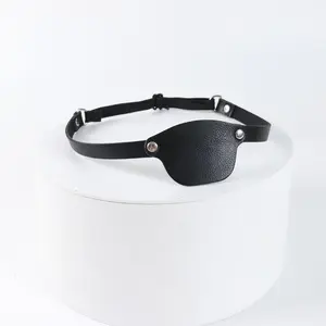 Steampunk Leather Eye Patch for Adults Black Adjustable Strap Gothic Cosplay Pirate Costume Accessory