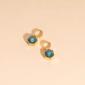 March Birthstone Huggie Hoop Charms March Birthstone Huggie Hoop Charms