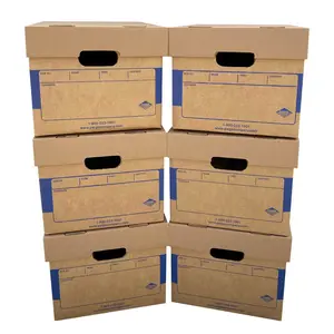 UBMOVE Miracle File Moving & Storage Boxes 6 Pack 15x12x10 inches Double Walled with Lid for Easy Access and Assembly