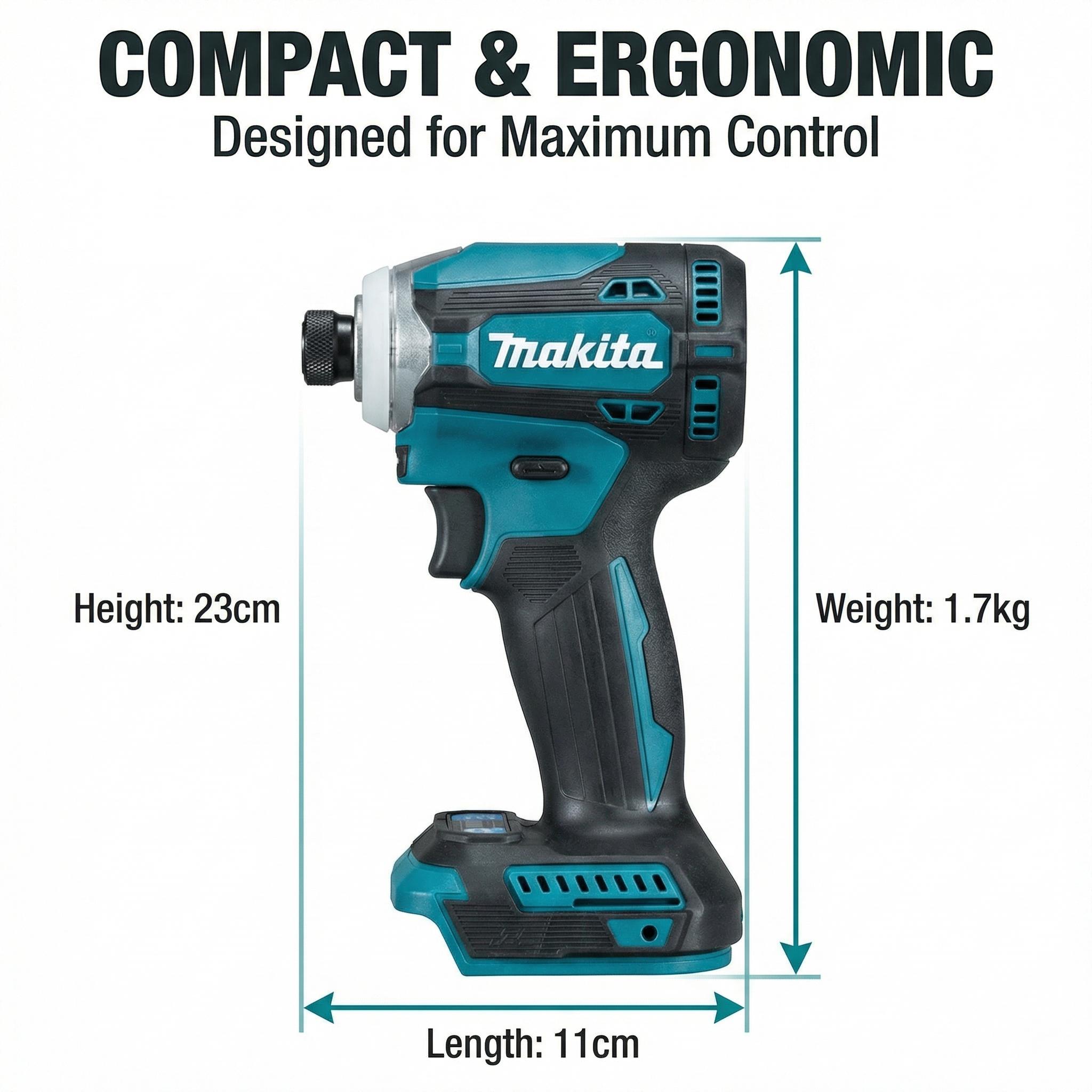 Makita DTD171 Brushless Impact Driver Kit With 18V Battery Charger for Woodworking Assembly Cordless Drill High Torque
