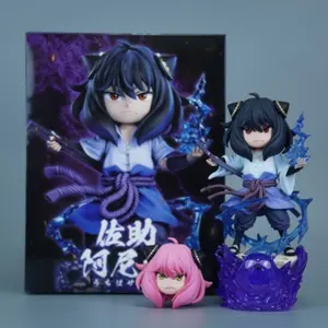 Anya Forger X Sasuke Uchiha Crossover Figure, Collectible Anime Character Statue, Unique Gift Idea for Fans