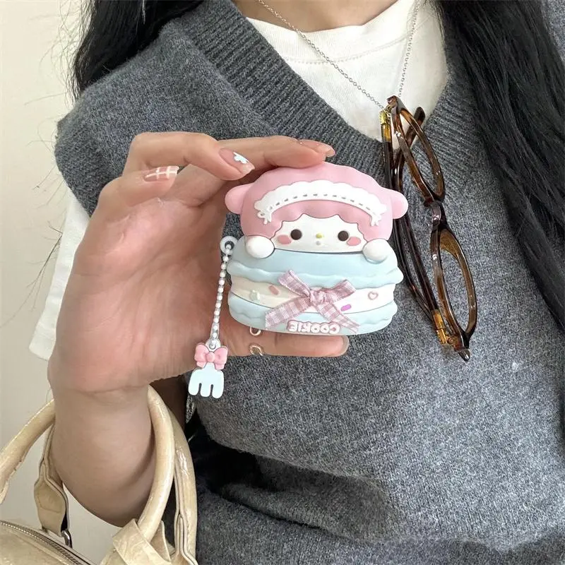 Cute Bow Cake Lamb Design Earphone Case with Pendant, Decorative Earphone Protector Cover, Earphone Accessories Compatible with AirPods, Headset, Earphone Protective Cover