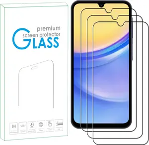 3 Pack Screen Protector for  Galaxy A15 5G Tempered Glass Protector, Easy to Install, 9H Hardness,  Clear for A15 5G,Transparent