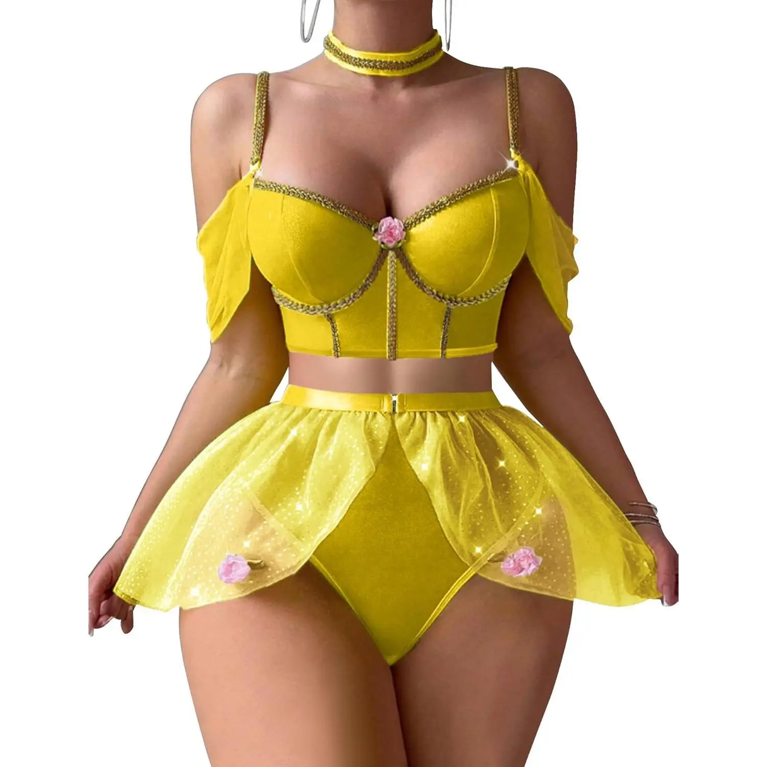 Sexy Princess Costume Lingerie Set for Women - Fairy Design Cosplay Outfits with Bra Panty & Choker - Perfect for Halloween & Roleplay - TikTok Shop Sexy Princess Costume Lingerie Set for Women - Fairy Design Cosplay Outfits with Bra Panty & Choker - Perfect for Halloween & Roleplay - TikTok Shop