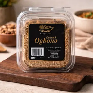 AfronMD Ogbono Powder - Authentic Ground Ogbono for Traditional Recipes - 1 lb Container