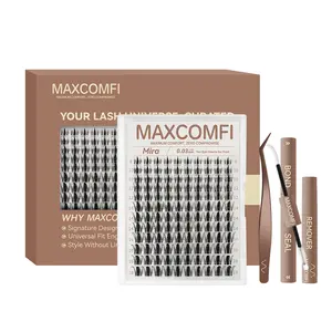 MaxComfi Mira DIY Cosmetic False Eyelashes - Gentle Fit Eyelash Extensions, Manga Lashes, Waterproof, Long-Lasting, Super Soft, Thin Band, Natural Daily Wear Volume, Beginner-Friendly Makeup Essential Summervibes