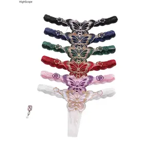 Women’s Thong Panties Set – Fashionable Bow Butterfly Design, Sexy Low Waist Underwear, 6-Piece Pack, Comfortable and Stylish
