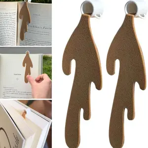 Funny Pour Tea Bookmark, Coffee Bean Design, Anti-Spill Smooth Edge, Durable Imitation Leather, Ideal for Book & Coffee Lovers, Book Accessories
