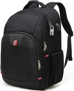 Travel Laptop Backpack for Men and Women with USB Charging Port Fit 17 Inch Laptop and Notebook Water Resistant Black