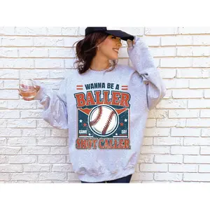 Wanna be a Baller Baseball Athletic Grey