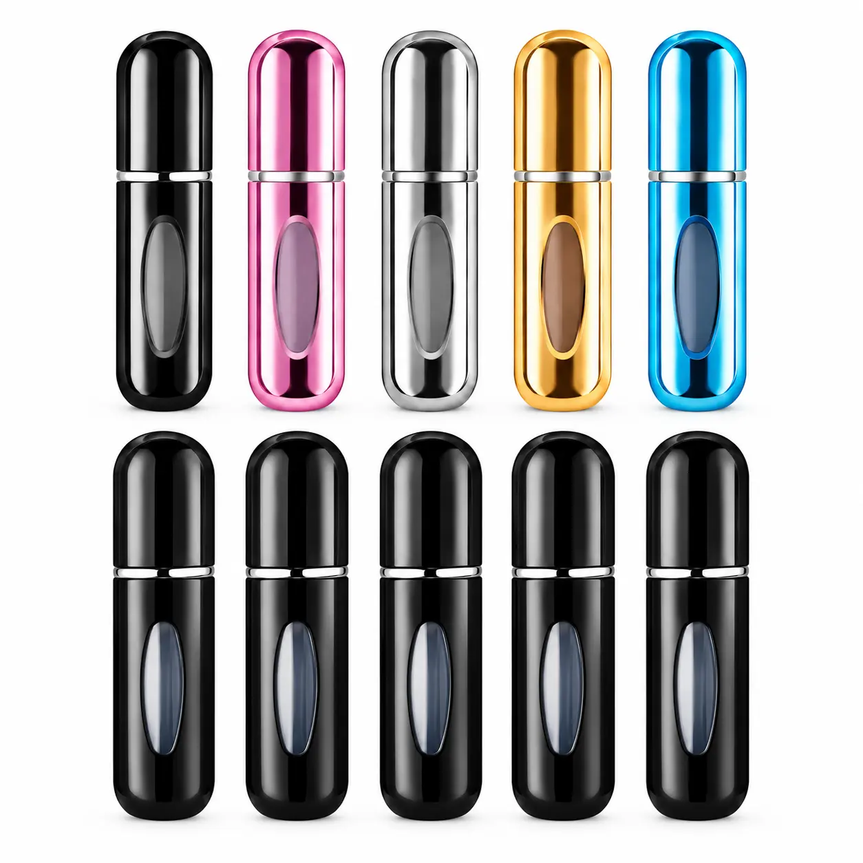 10/5 Pack Refillable Mini Perfume Atomizer Set, Portable Travel Perfume Spray Bottles, Leakproof Pocket Size Fragrance Dispenser, Easy Refill for Purse, Travel & Daily Use
