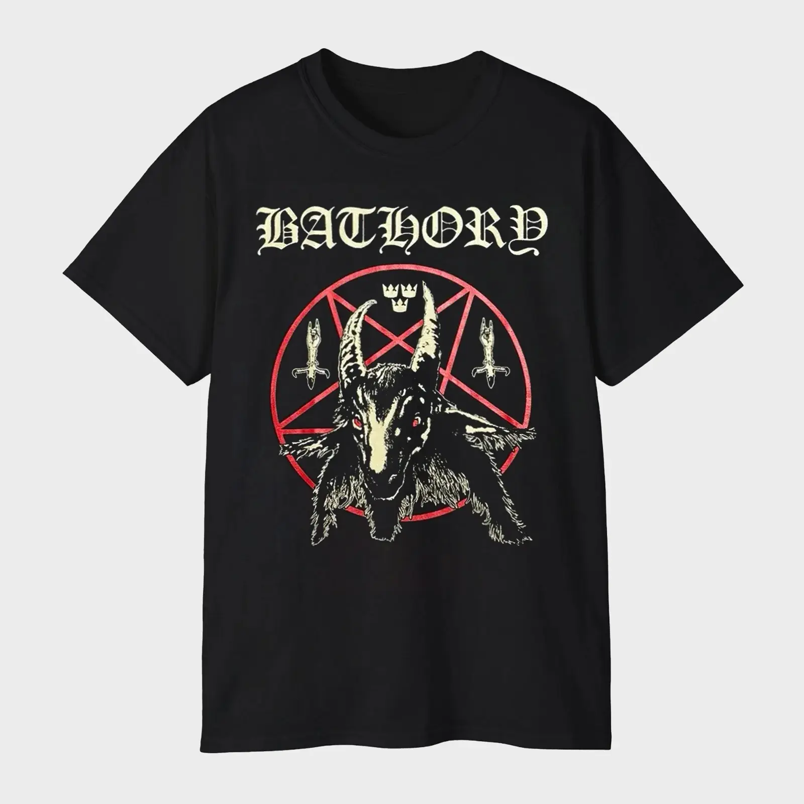 Bathory Classic Goat Pentagram T-Shirt – Viking Metal Legend Tee Gift for Fans