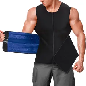Men's Sauna Sweat Vest - Zipper Waist Trainer, Compression Workout Tank Top, Body Shaping Shirt Body Shaper