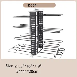 Pots and Pans Organizer: Under Cabinet, Adjustable 8-Tier Pot Organizers inside Cabinet, Kitchen Organizers and Storage Fit 6-11 inch Lightweight Cookware
