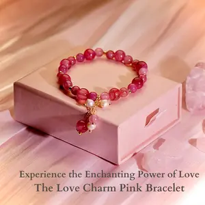 ZENPOWER LOVE CHARM PINK Natural crystal，triple power bracelet｜pink opal，rose quartz，Strawberry Quartz，pearl 6-7.5 inches