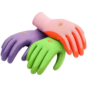 G & F 6 Pairs Women Gardening Gloves with Micro-Foam Coating - Garden Gloves Texture Grip - Working Gloves For Weeding, Digging, Raking and Pruning, Assorted color