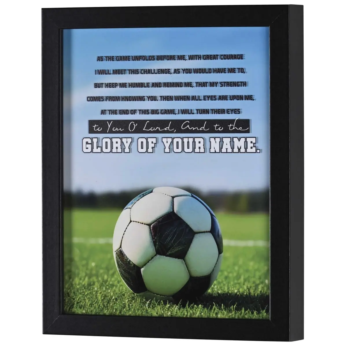 360 stand Dicksons FRMWDBL-810-124 MDF Shadow-Accented Wood Framed Soccer Art - Glass-Covered, Box-Mounted with Hanger, Dimensional Text Print Wall Decor, Decoration, Room, Artistic, Quote Prints