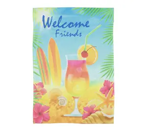 Northlight Tropical Welcome Friends Outdoor House Flag Northlight Tropical Welcome Friends Outdoor House Flag