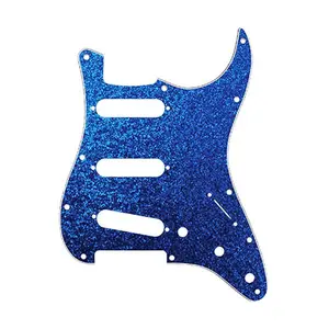 D'Andrea Pro Stratocaster/Strat 11-Hole Pickguard- Blue Sparkle, DPP-ST-BLS