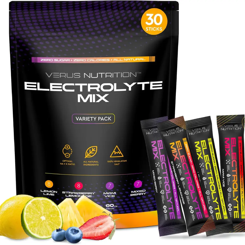 Electrolyte Powder Zero Sugar 30 Servings Complete Electrolyte Blend with Sodium Potassium Magnesium Calcium Chloride Keto Vegan