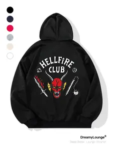 Stranger Things Hellfire Club Graphic Sweatshirt Hoodie, Long Sleeve, Casual Fitted Design, Perfect for Daily Wear at Home or Outdoors, Fall & Winter Style