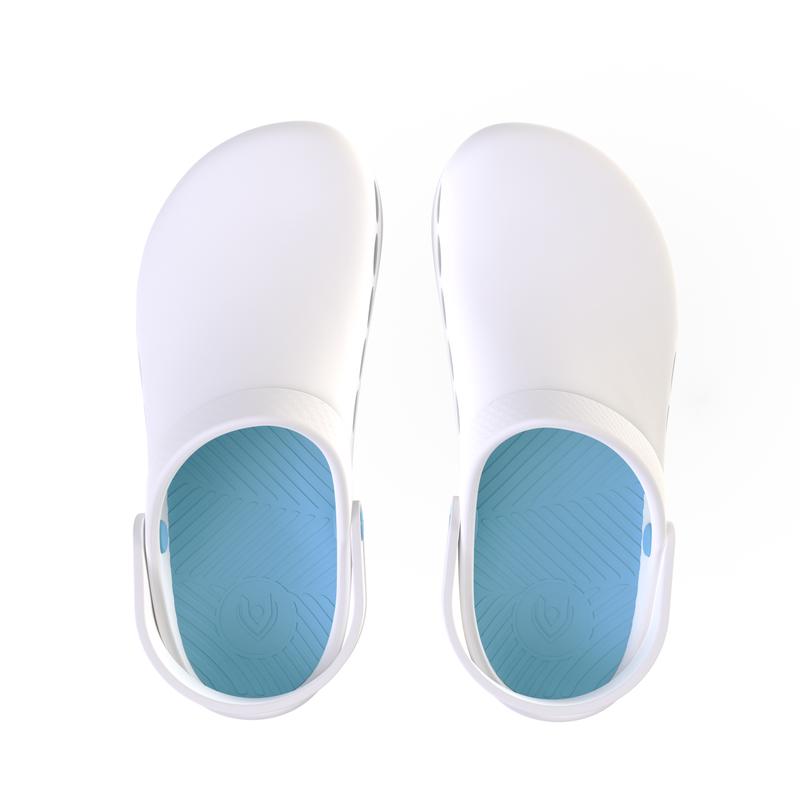 VKTRY Recovery Clog in White/Blue (with Carbon Cloud Technology)